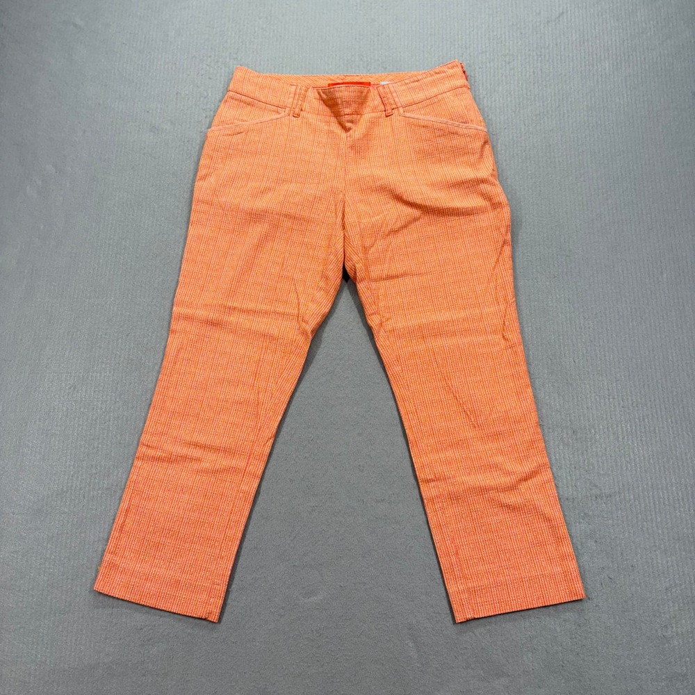 Cartonnier Charlie Trouser Womens 4 Orange Yellow Textured Ankle Pants